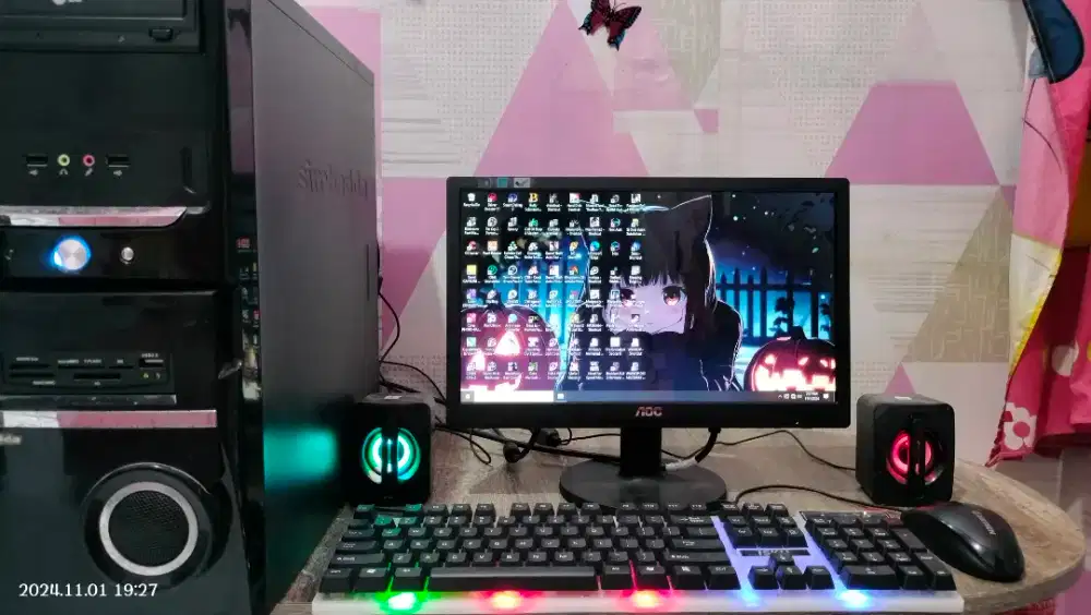 PC GAMING FULSET + LCD + RAM 8 GB + VGA 1 GB + HD 500 GB + GAMES APP