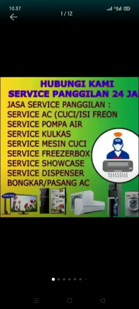 Servis AC kulkas mesin cuci kompa air dll bergaransi
