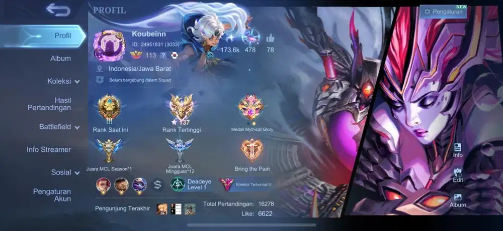 Di jual akun MOBILE LEGENDS