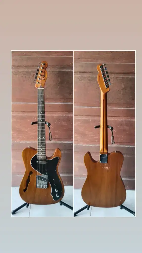 gitar elektrik custom model fender tlecaster hollow mantap