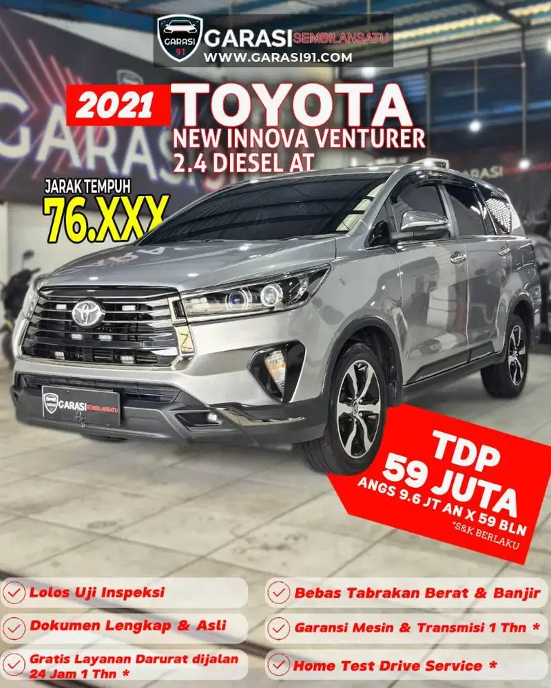 [Tdp 59 JT] NEW INNOVA VENTURER DIESEL 2.4 AT 2021/2022