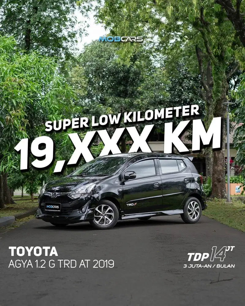 TOYOTA AGYA G 1.2 TRD 2019 MATIC HITAM