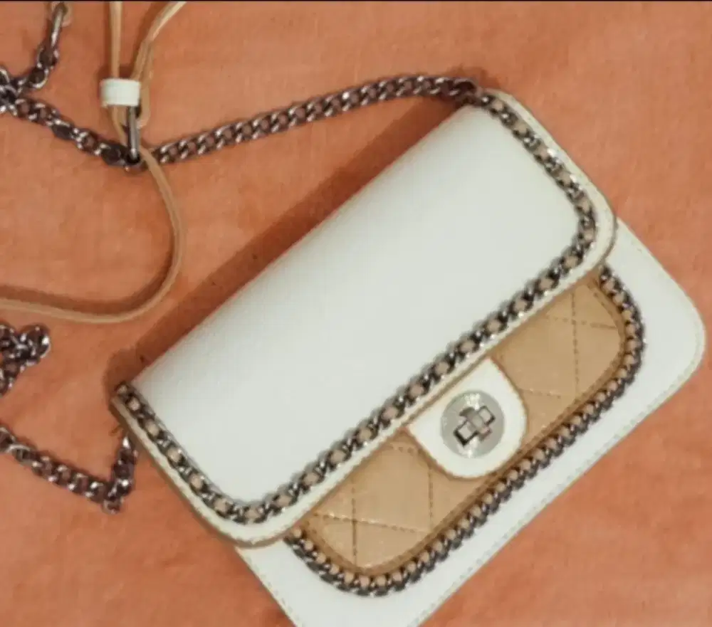 Tas Selempang Wanita Cream Nude Korean Style Sling Bag Cantik