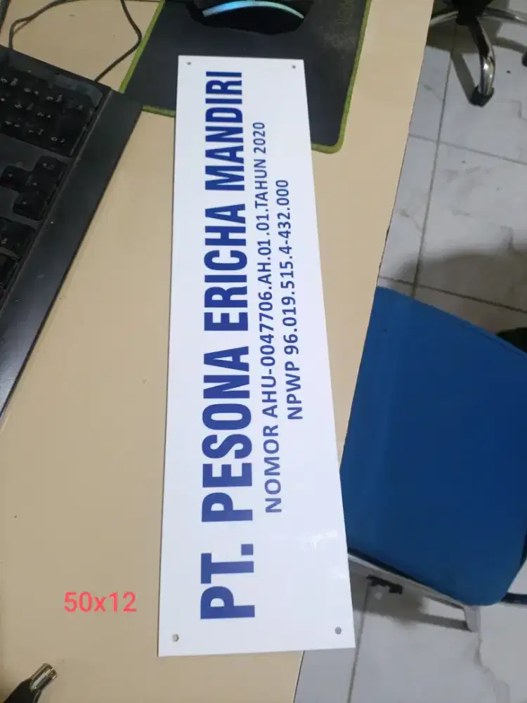 Plang nama pt indor dan outdor free disian