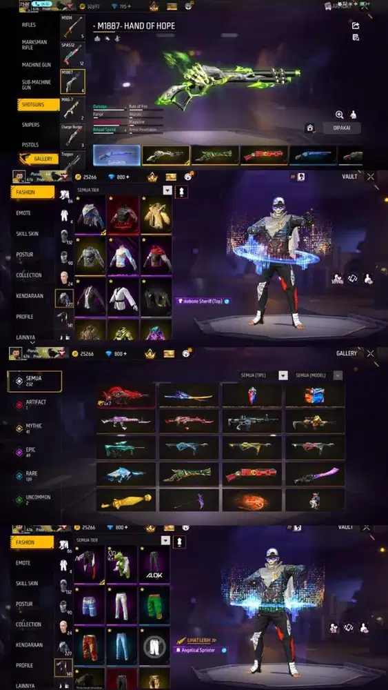 STOK AKUN FF SG OPM MAX1