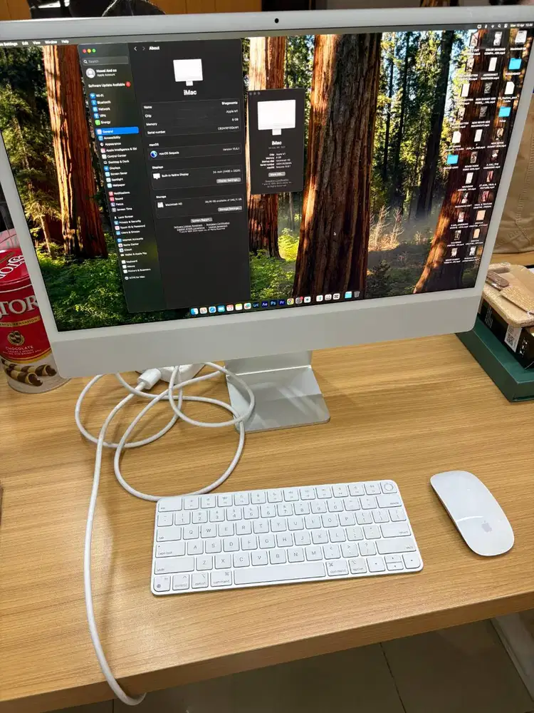 iMac 24 Inch M1 2021 8GB 256GB Silver Fullset