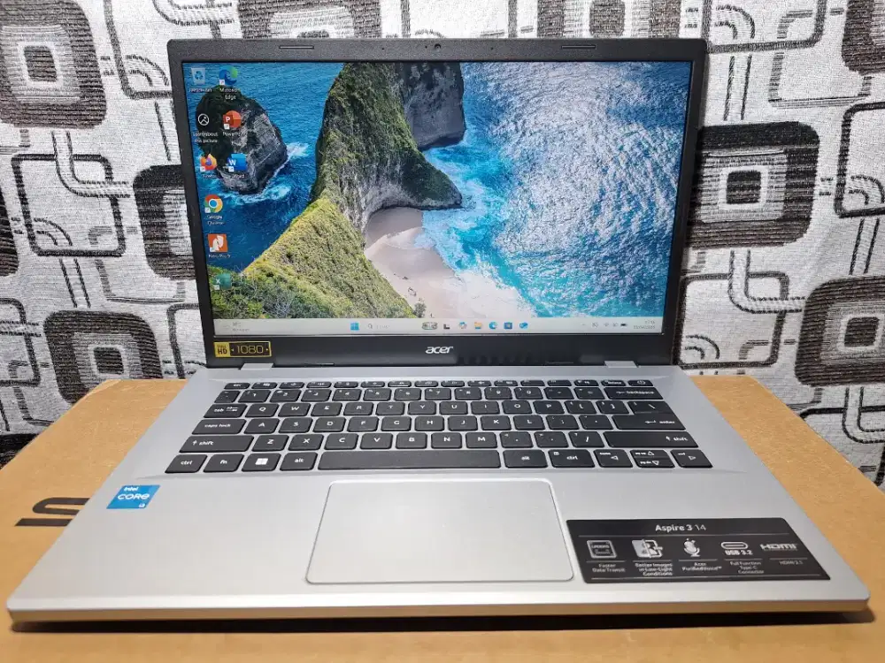 Laptop Acer A314 Core i3 N305 gen 12 slim mulus Full HD batre awet