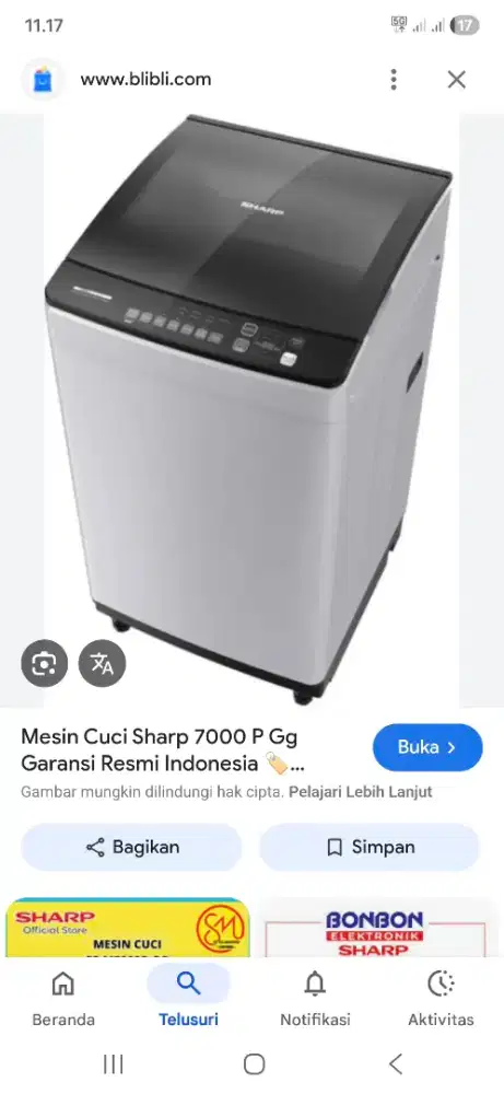 Mesin Cuci Sharp - Baru