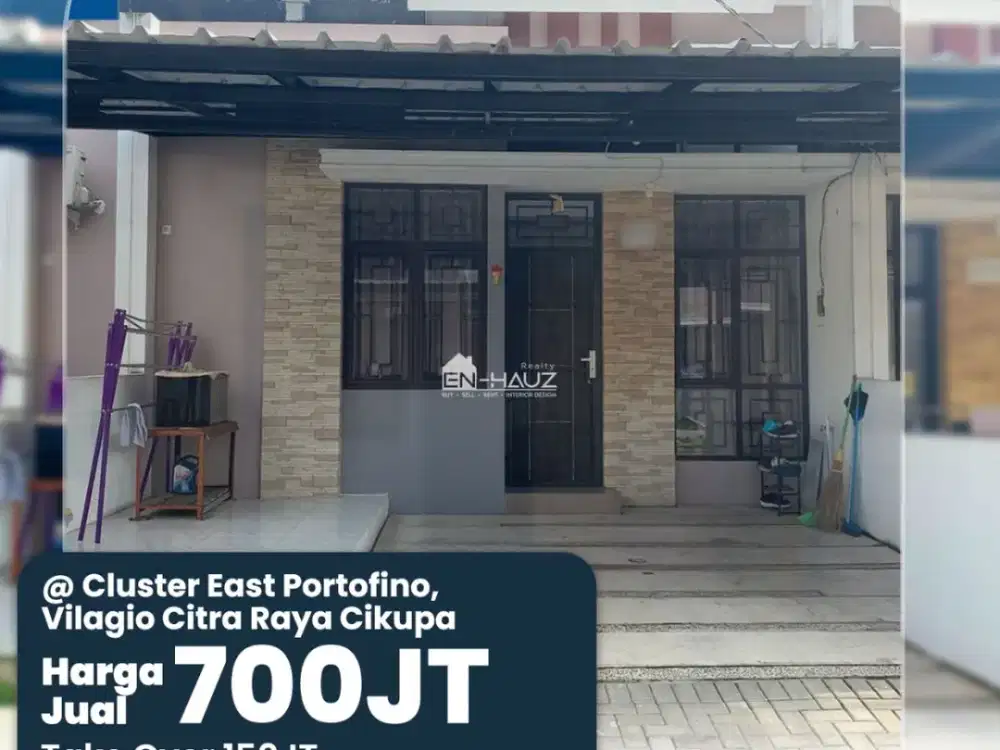 (RN) DIJUAL RUMAH CLUSTER EAST PORTOFINO, VILAGIO CITRA RAYA CIKUPA
