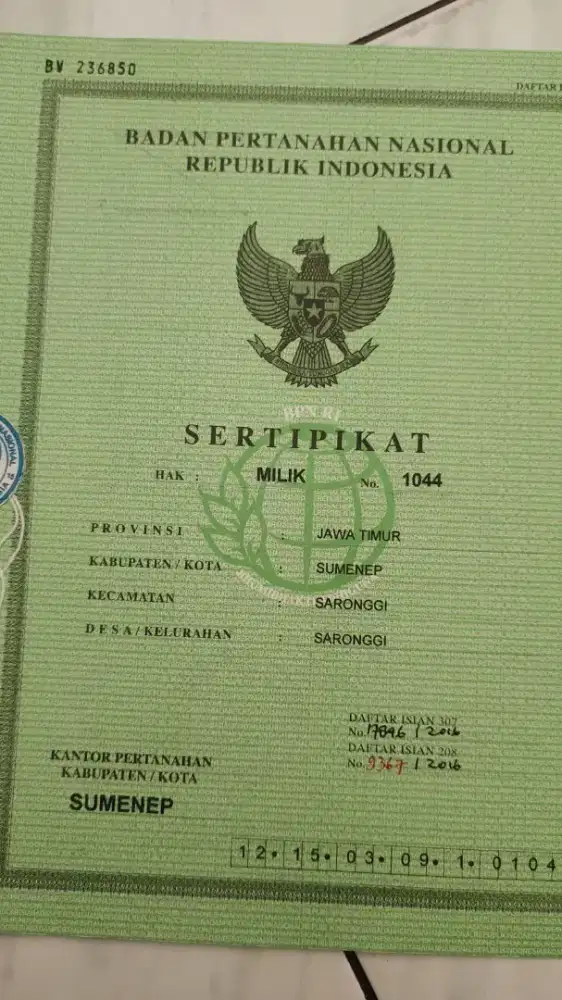 Dijual cepat tanah luas 1004m milik sendiri SHM