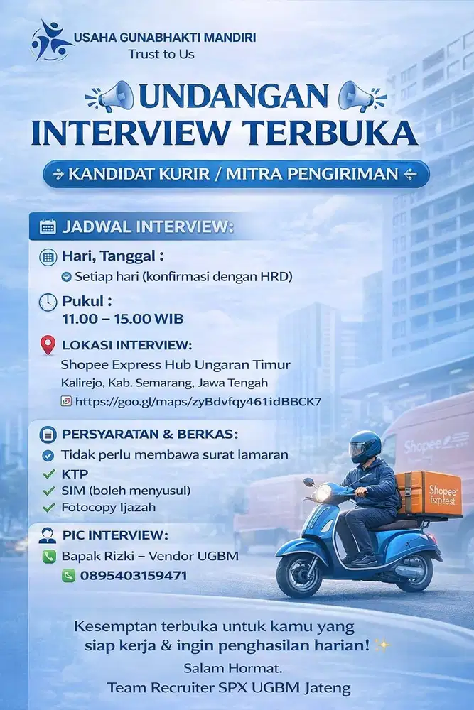LOWONGAN KERJA TERBUKA