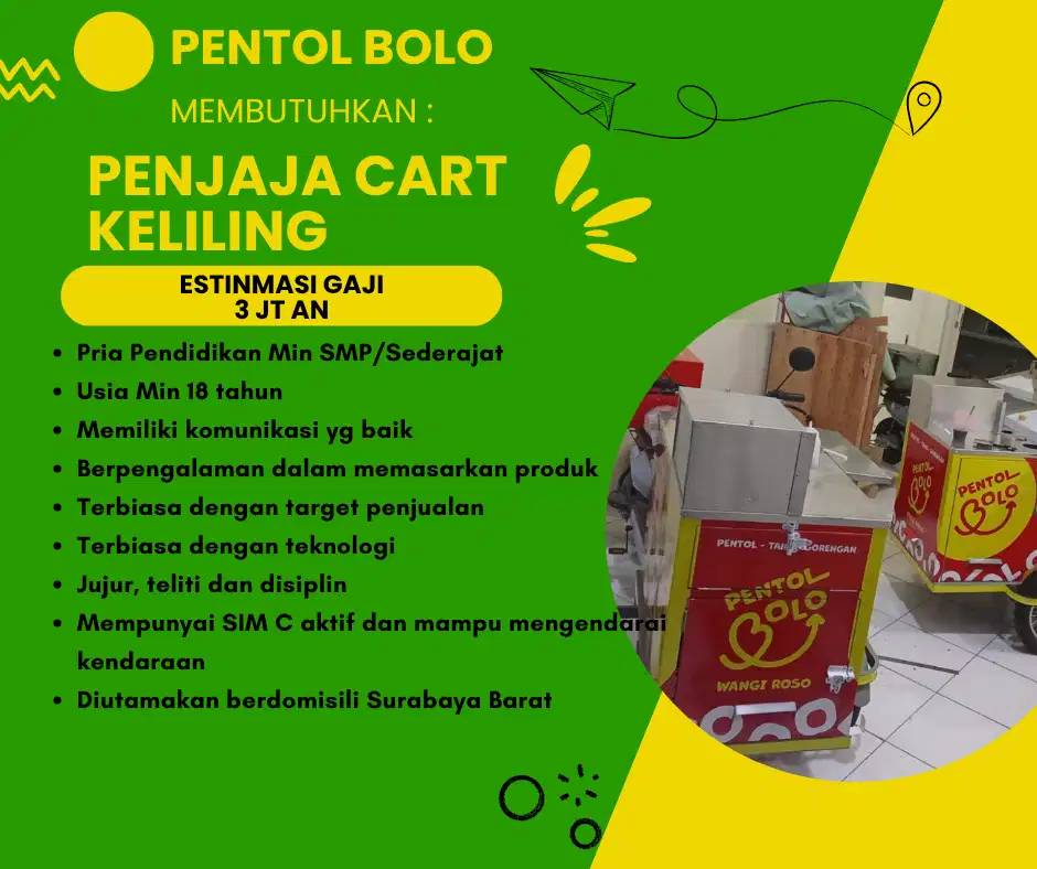 Dicari Crew Penjual/Pedagang Keliling Pentol Bolo