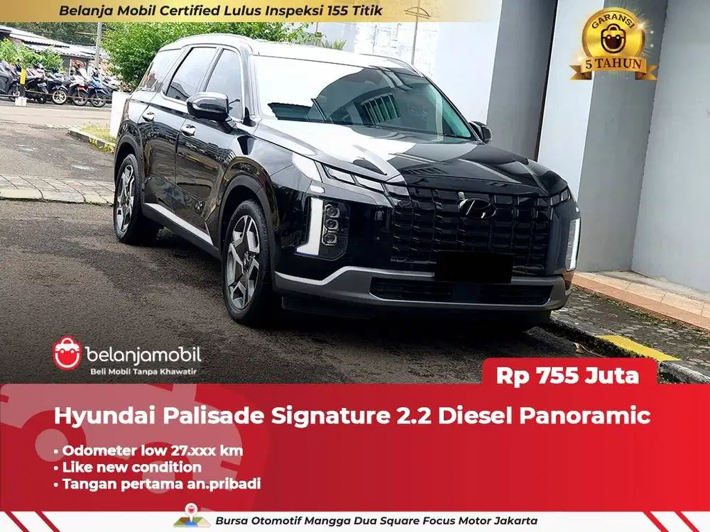 [ GARANSI 5TH ] Hyundai Palisade Signature 2.2 Panoramic AT 2023 2024