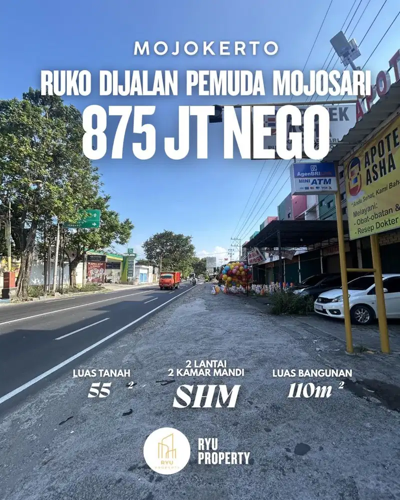 Dijual Ruko Strategis di Jalan Raya Pemuda, Mojosari – Mojokerto