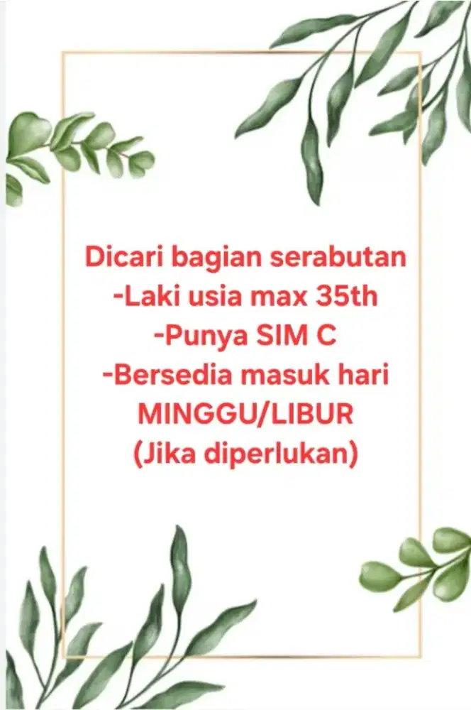 Bagian Serabutan TOKO BUNGA