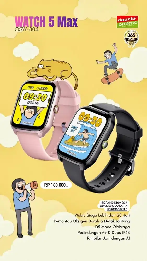 Smartwatch Oraimo x Tahilalats OSW-804