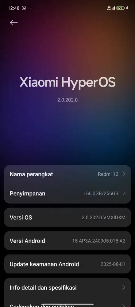 Redmi 12 ram 8+4 /256