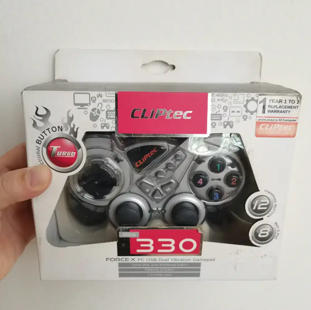 Jual Gamepad PC CLiPtec Single Turbo RZG330 USB Kondisi Baru 100% Ori