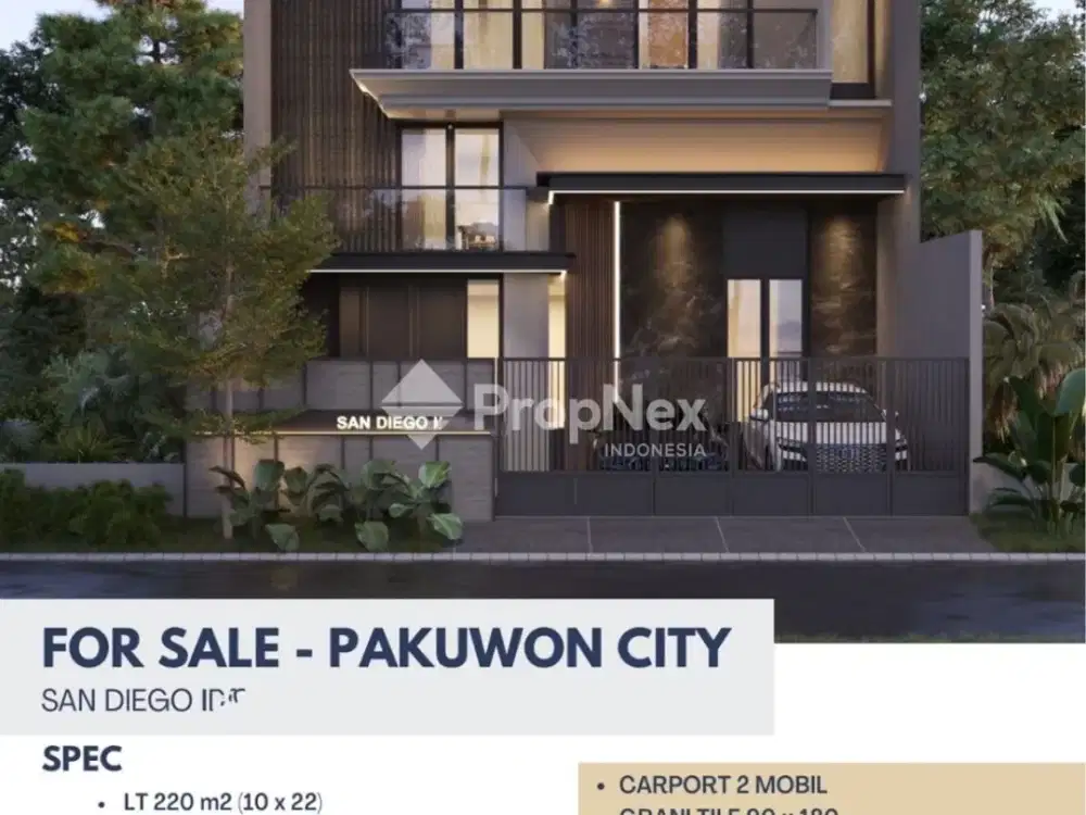 Dijual Rumah Baru On Progress Pakuwon City SAN DIEGO