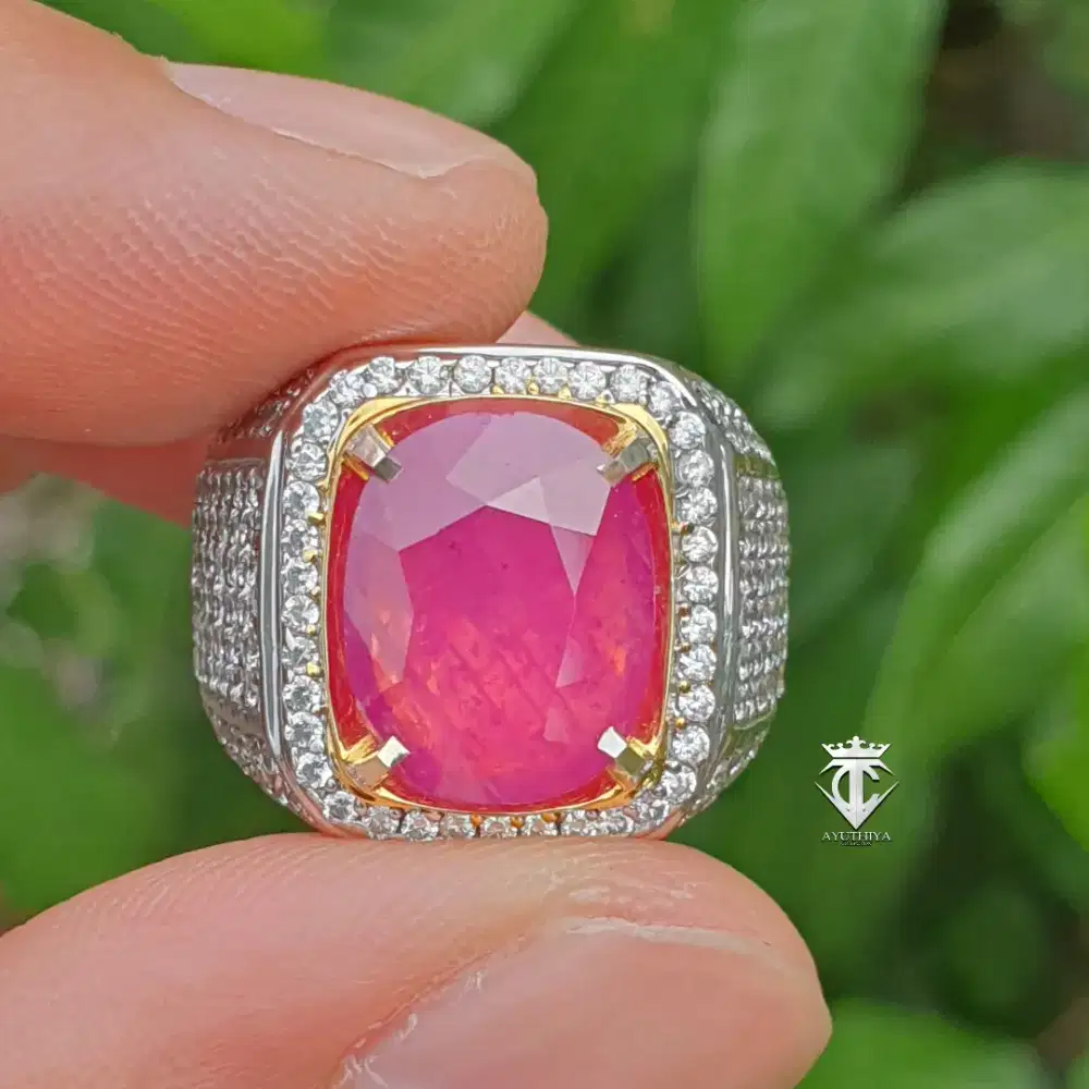 Batu Permata Natural Purplish Red Ruby Tanzania No Heat 4.66 Ct Memo