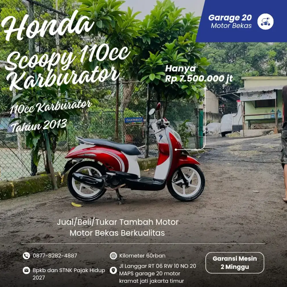 Honda Scoopy 110cc Karburator Tahun 2013