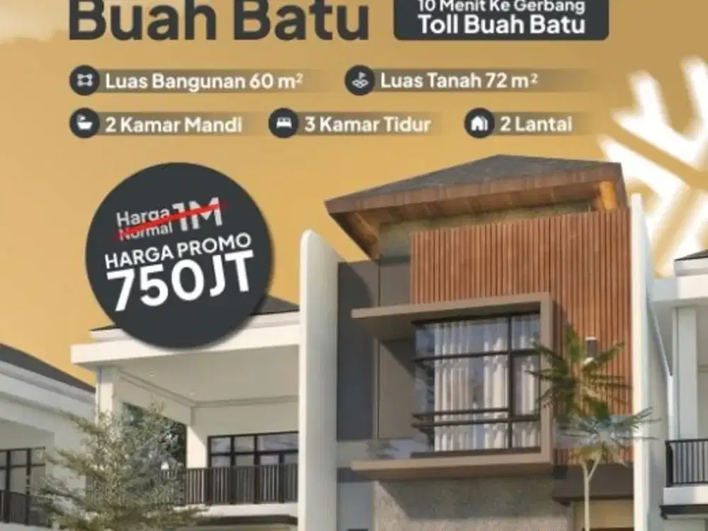 Rumah Buahbatu 2 Lantai Kota Bandung SHM