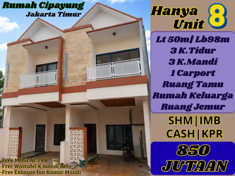 RUmah Siap Huni Cipayung Jakarta TImur,promo free Biaya2