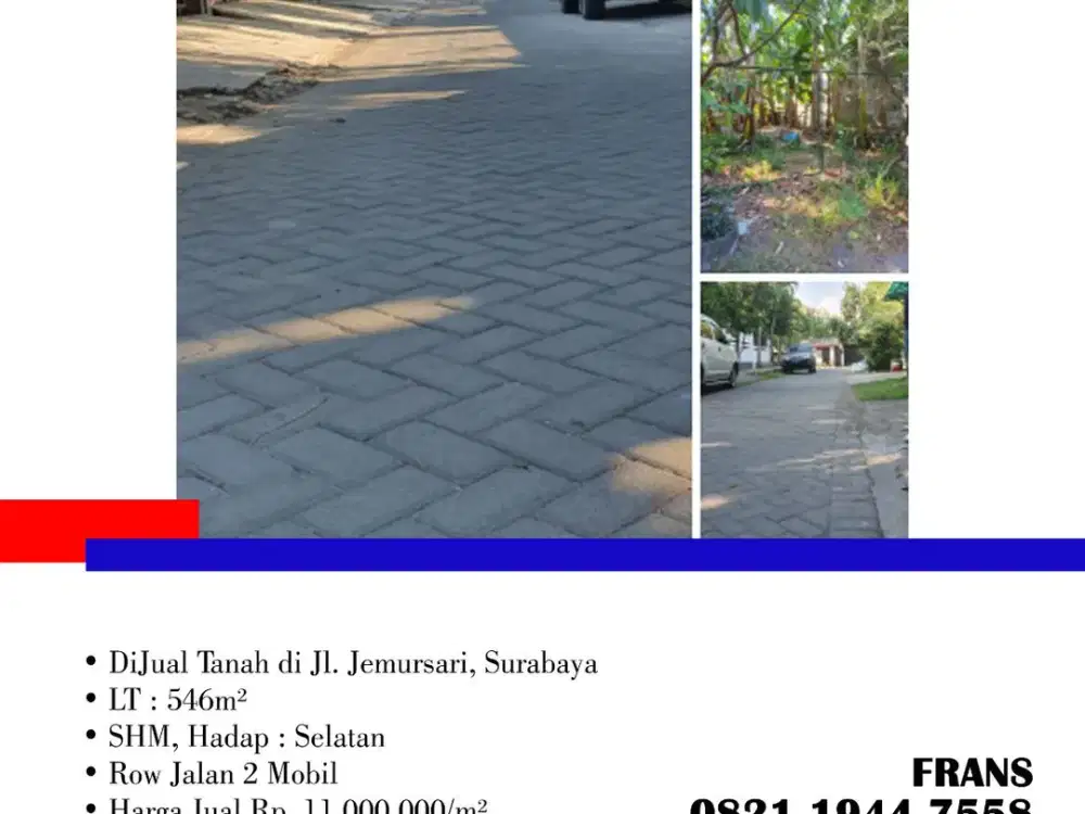 DiJual Tanah di Jl. Jemursari, Surabaya