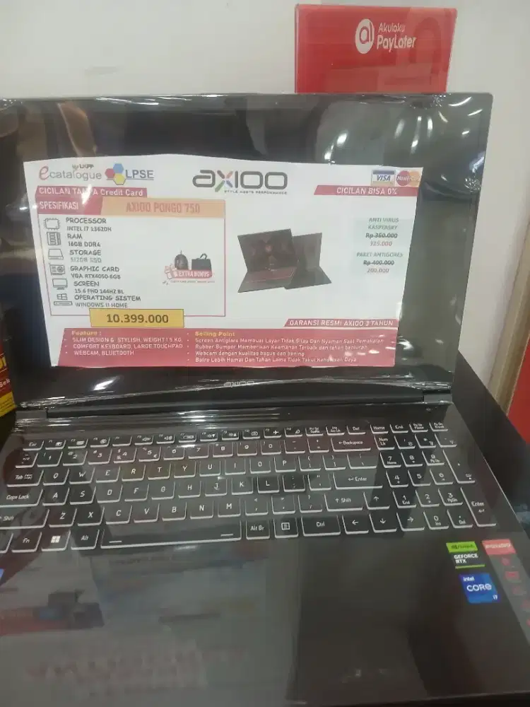 Promo cicilan laptop Axioo pongo 725 bunga 0% free2x cicilan