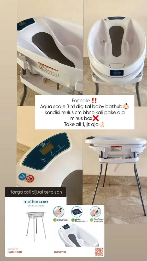 JUAL MURAH AQUA SCALE 3 in 1 DIGITAL BABY BATHUB