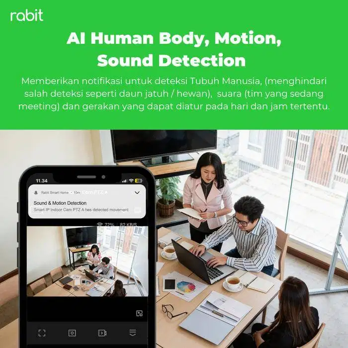 RABIT SMART IP CCTV WIFI INDOOR 2K 3MP PTZ A