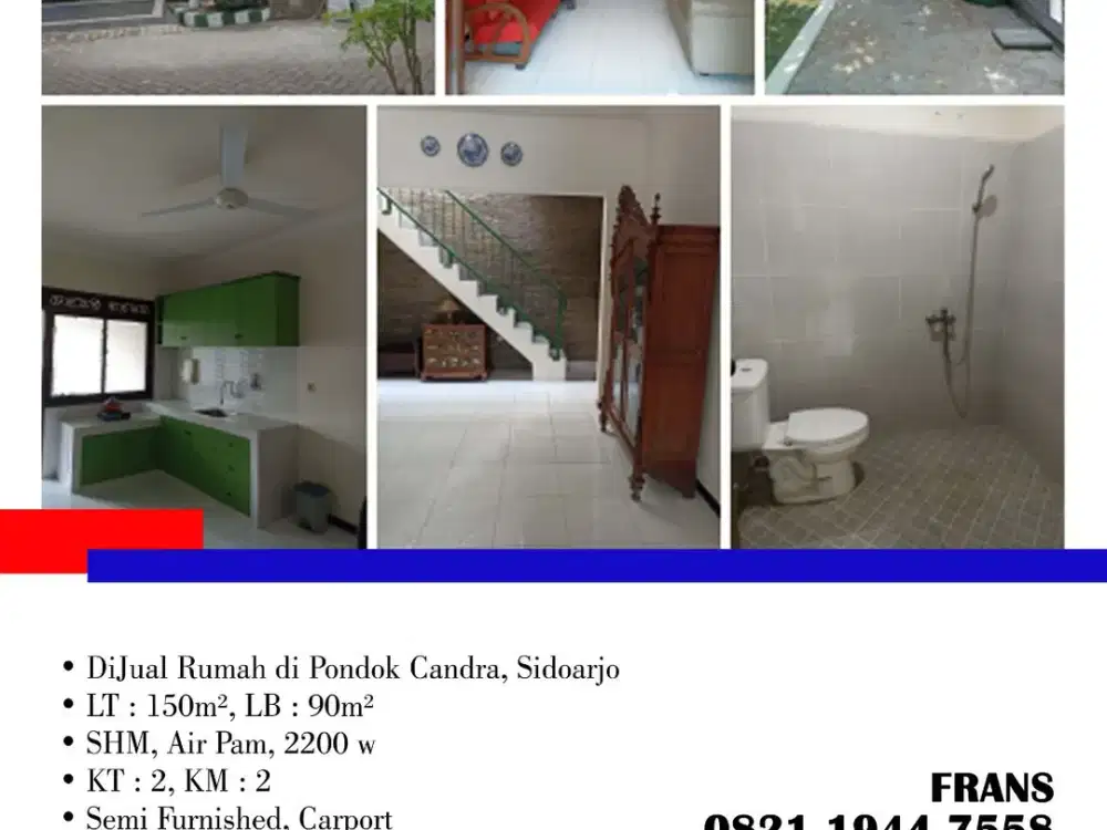 DiJual Rumah di Pondok Candra, Sidoarjo