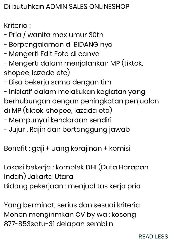 Di cari Admin Online Shop