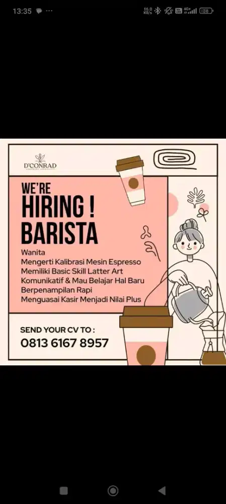 Loker barista Wanita
