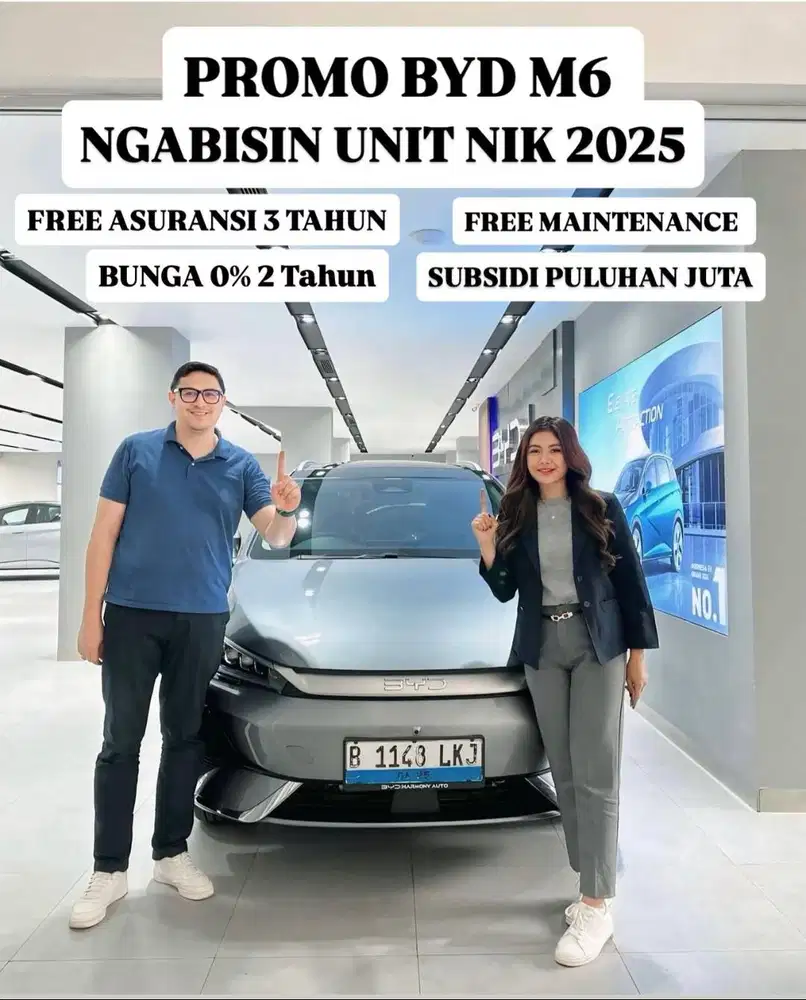 [Mobil Baru] Promo BYD M6 Free Asuransi Bunga 0%