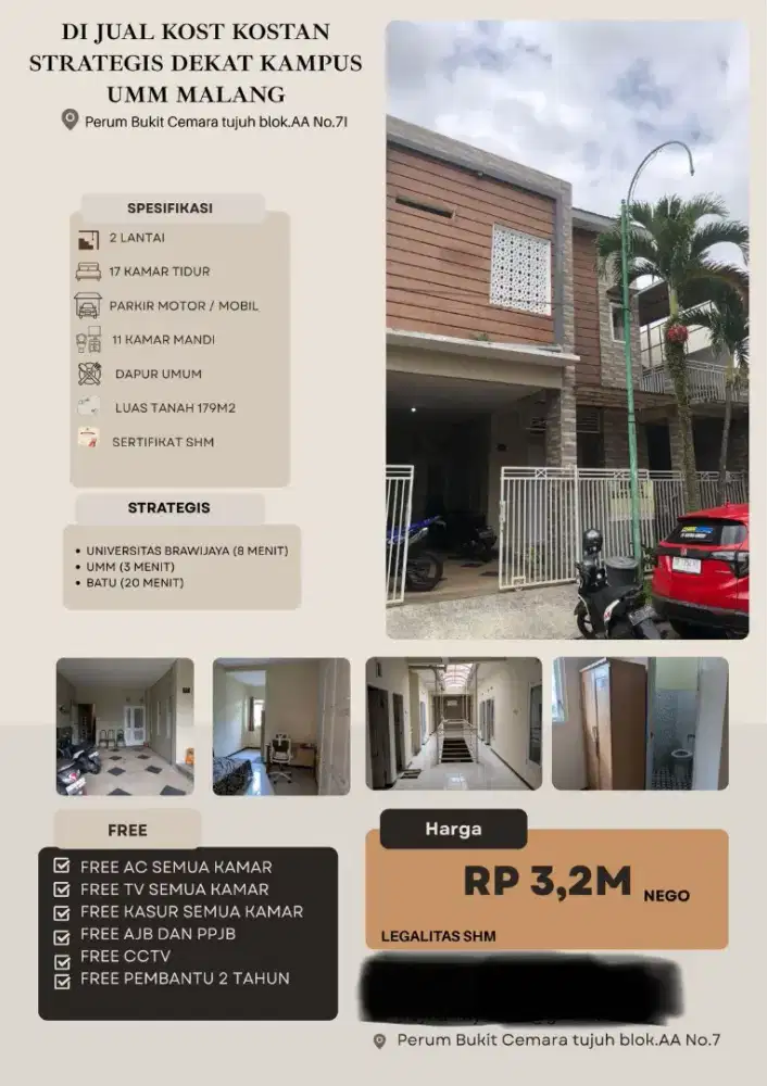 Dijual Kos Mahasiswa