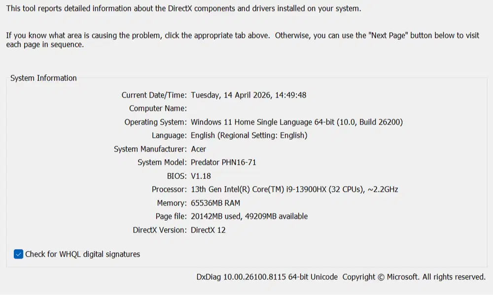 Laptop Acer Predator Helios Neo PHN16-71