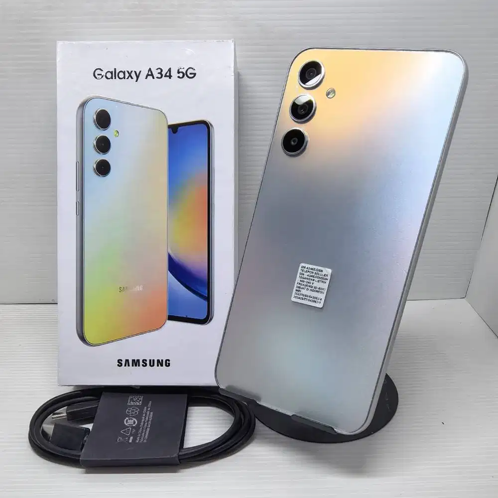 MULUS FULLSET SAMSUNG GALAXY A34 5G 8/256 SILVER NO MINUS SEIN RESMI