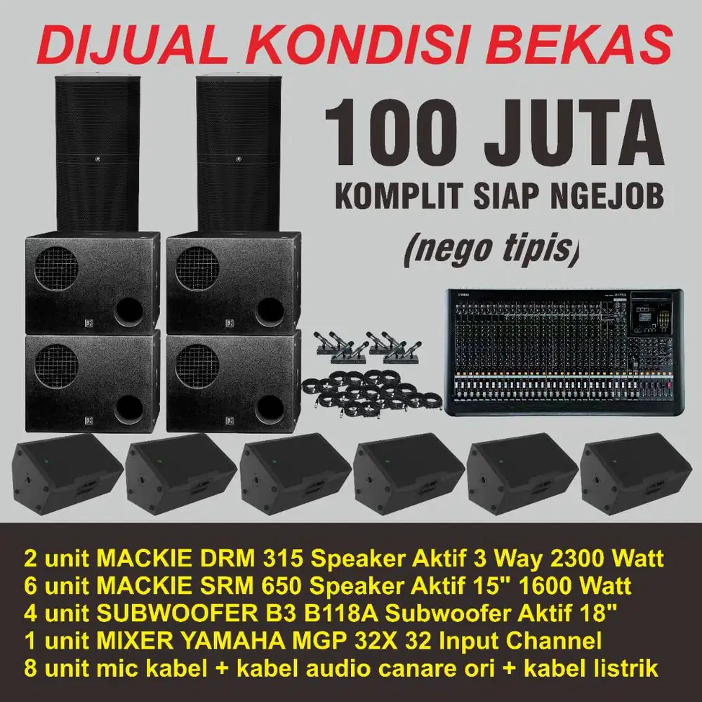 Paket Sound System MACKIE Siap Ngejob Suara Powerfull Bekas Normal