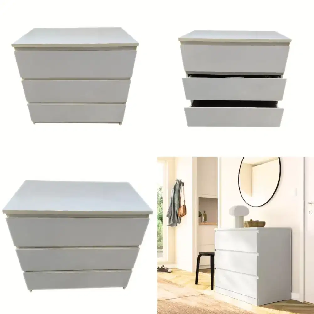 Lemari kayu ikea malm 3 susun