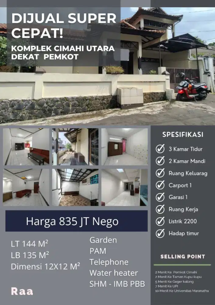 Dijual Rumah Dalam Komplek Cimahi Utara Dekat Pemkot  800 JT an