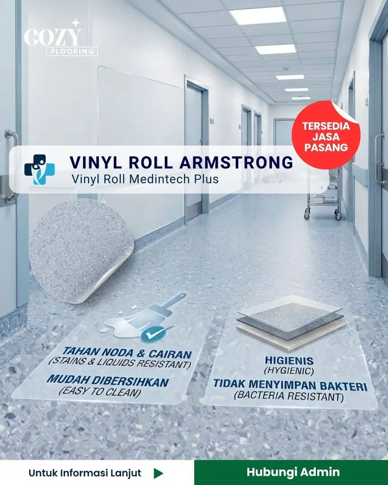 Vinyl Rumah Sakit Armstrong Medintech Plus 2mm / Anti Bakteri