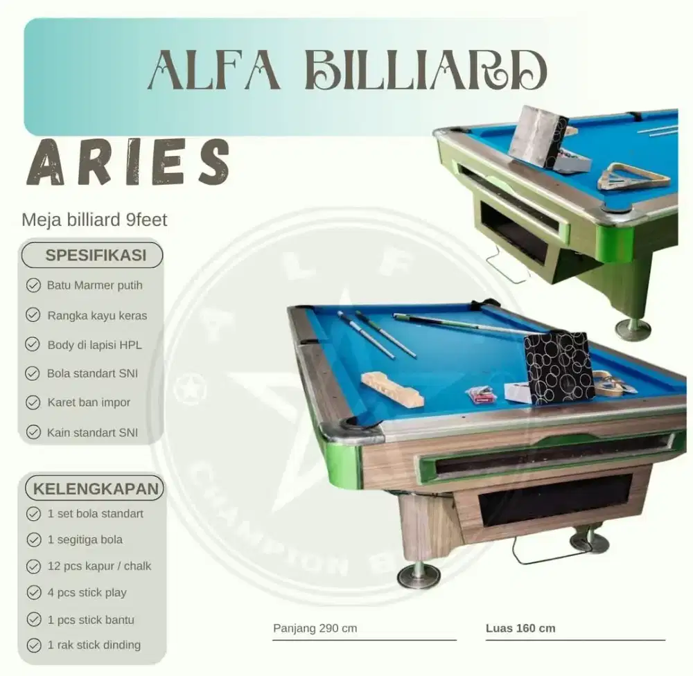 Jual Meja Billiard 7-9ft