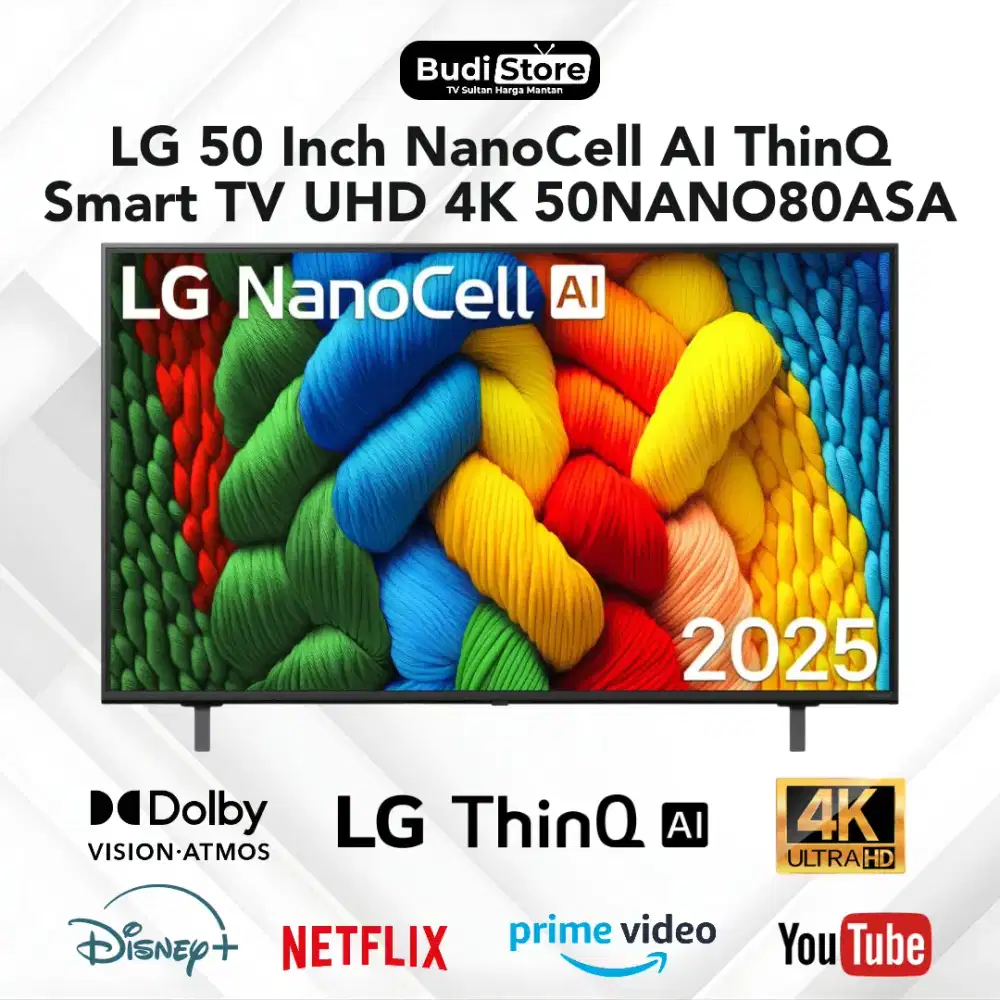 LG 50 Inch NanoCell NANO80 AI ThinQ 4K UHD TV 50NANO80ASA