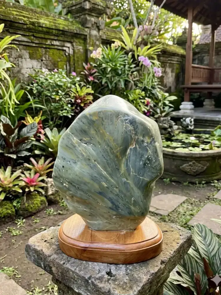 Pajangan F@sil Kayu Hijau Cristal (Giok Pasir Rakit) ±6Kg