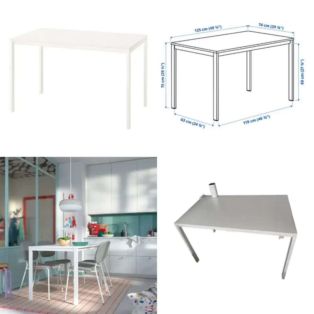 Meja ikea melltrop 125 x 75cm