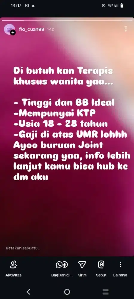 dicari lowongan trapis no++