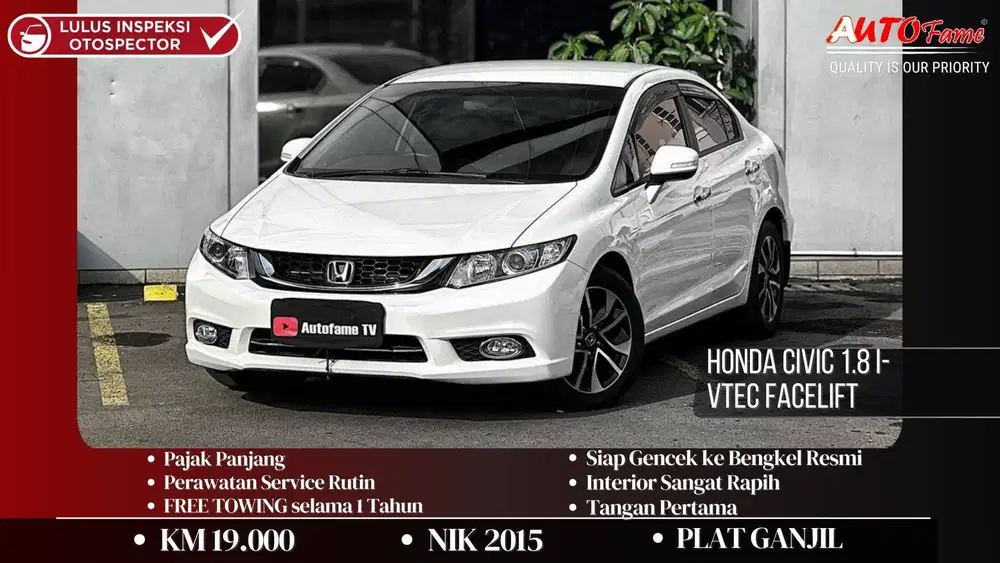 KM19RB Honda Civic 1.8 I-VTEC Facelift AT NIK 2015