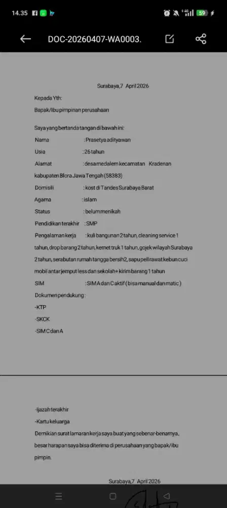 Cari pekerjaan daerah Surabaya