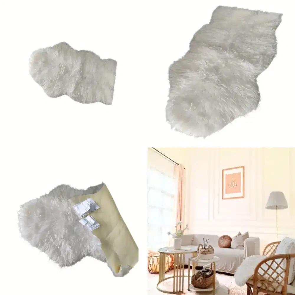 Karpet bulu ikea tjen rug warna putih